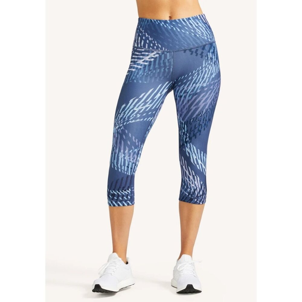 NWT PELOTON LEGGINGS X WITH ZEPHERIA HIGH WAIST CAPRI SIZE M BLUE PURPLE